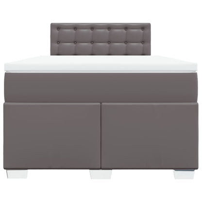 Boxspring met matras kunstleer grijs 120x200 cm