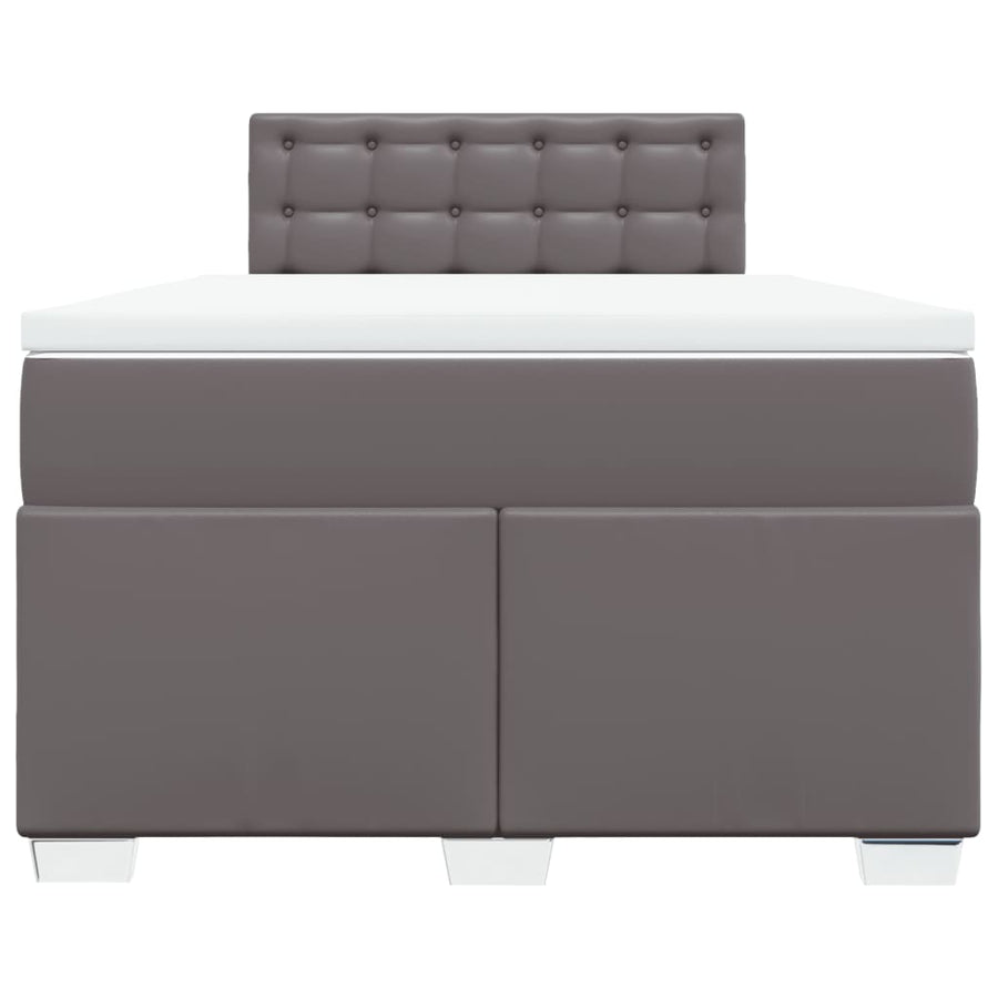 Boxspring met matras kunstleer grijs 120x200 cm