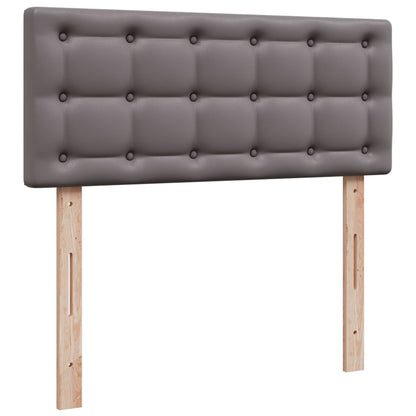 Boxspring met matras kunstleer grijs 120x200 cm