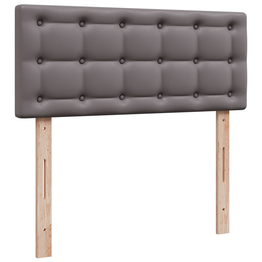 Boxspring met matras kunstleer grijs 120x200 cm