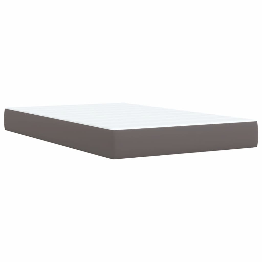 Boxspring met matras kunstleer grijs 120x200 cm