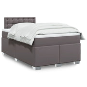 Boxspring met matras 120x200 cm kunstleer grijs