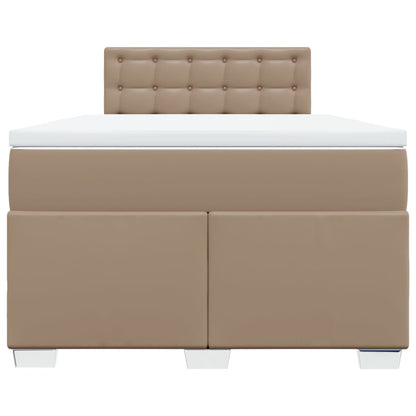 Boxspring met matras kunstleer cappuccinokleurig 120x200 cm