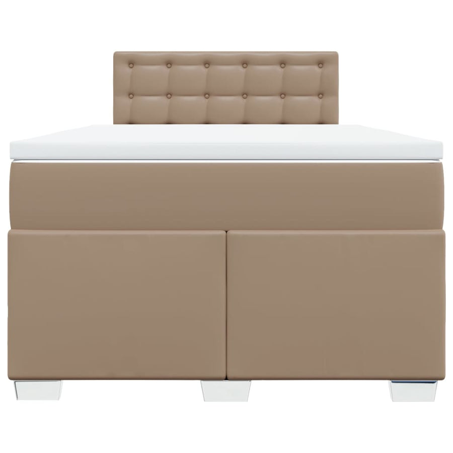 Boxspring met matras kunstleer cappuccinokleurig 120x200 cm