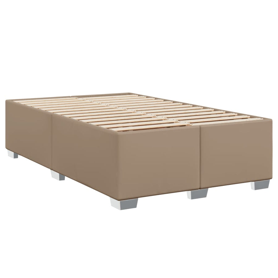 Boxspring met matras kunstleer cappuccinokleurig 120x200 cm