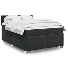 Boxspring met matras kunstleer zwart 140x190 cm