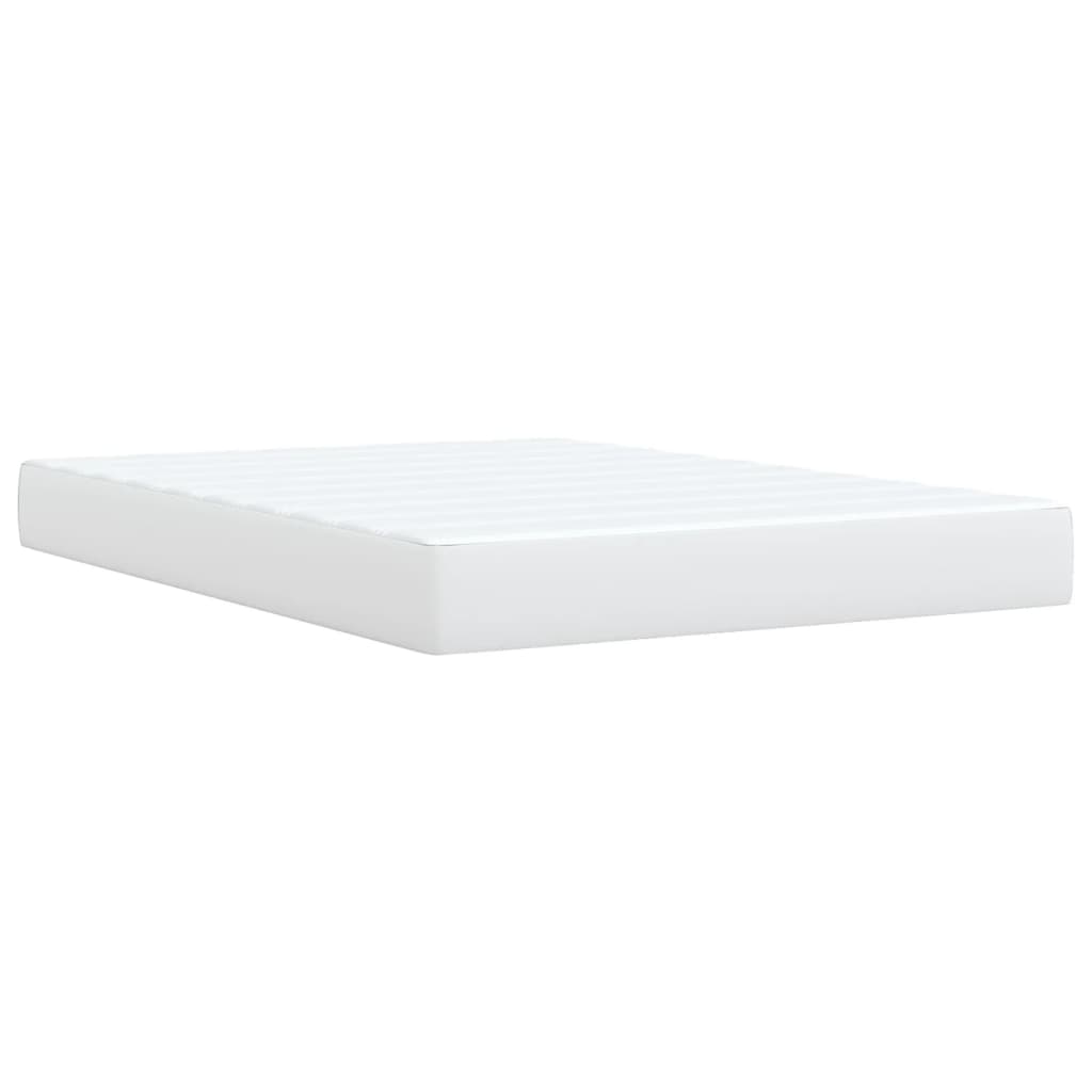 Boxspring met matras kunstleer wit 140x190 cm