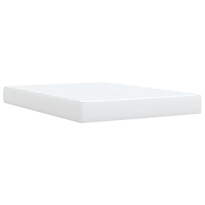 Boxspring met matras kunstleer wit 140x190 cm