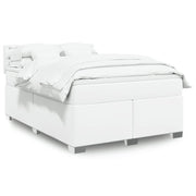 Boxspring met matras 140x190 cm wit kunstleer