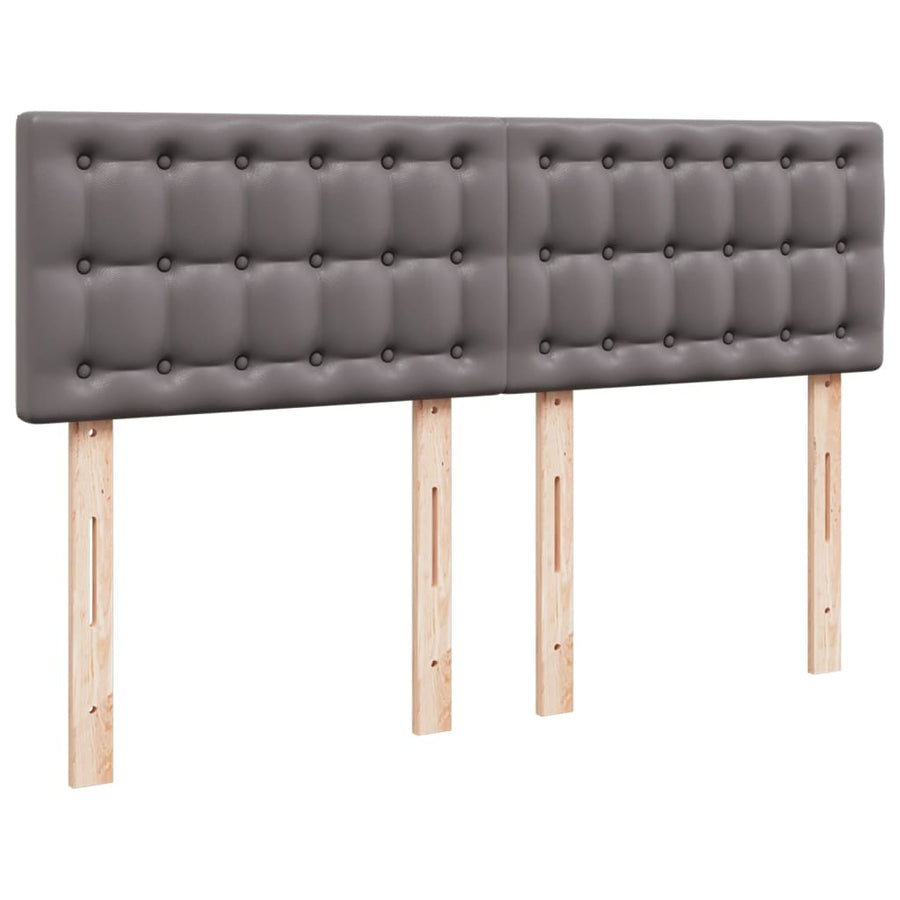 Boxspring met matras kunstleer grijs 140x190 cm