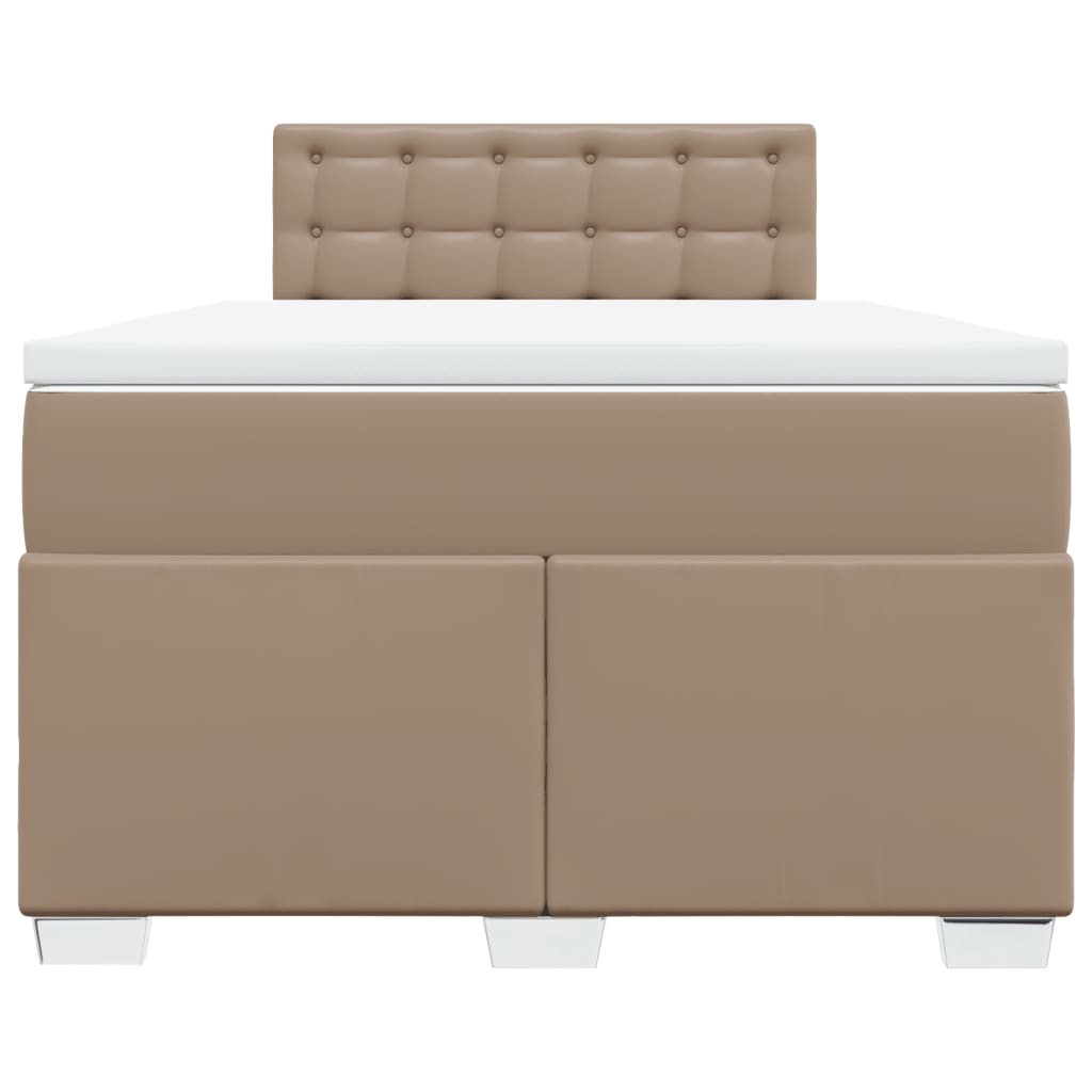 Boxspring met matras kunstleer cappuccinokleurig 140x190 cm