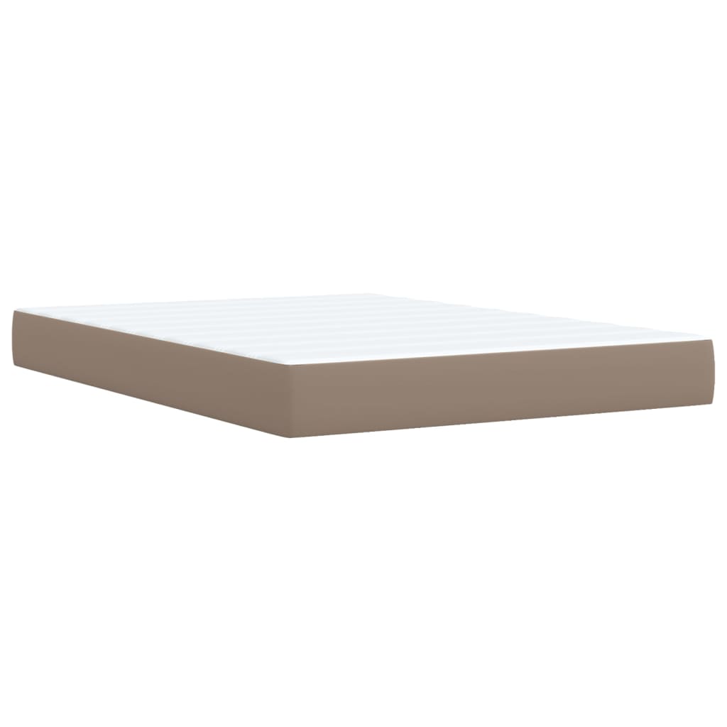 Boxspring met matras kunstleer cappuccinokleurig 140x190 cm
