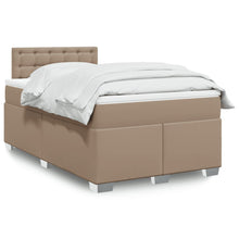Boxspring met matras kunstleer cappuccinokleurig 140x190 cm