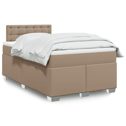 Boxspring met matras kunstleer cappuccinokleurig 140x190 cm