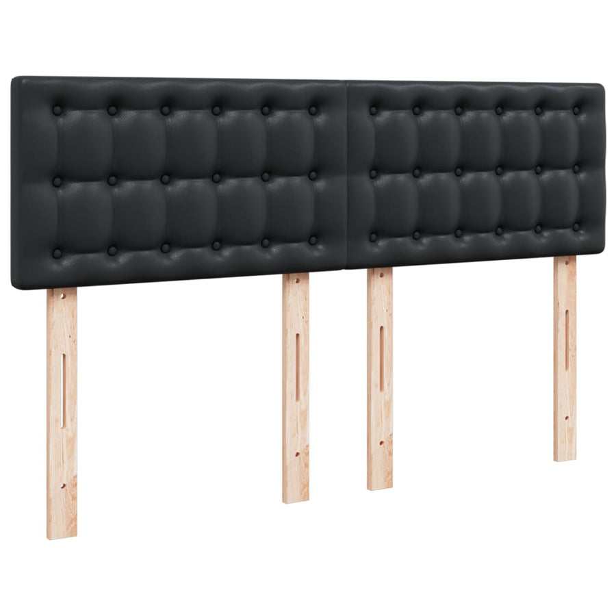 Boxspring met matras kunstleer zwart 140x200 cm