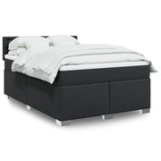 Boxspring met matras 140x200 cm zwart kunstleer