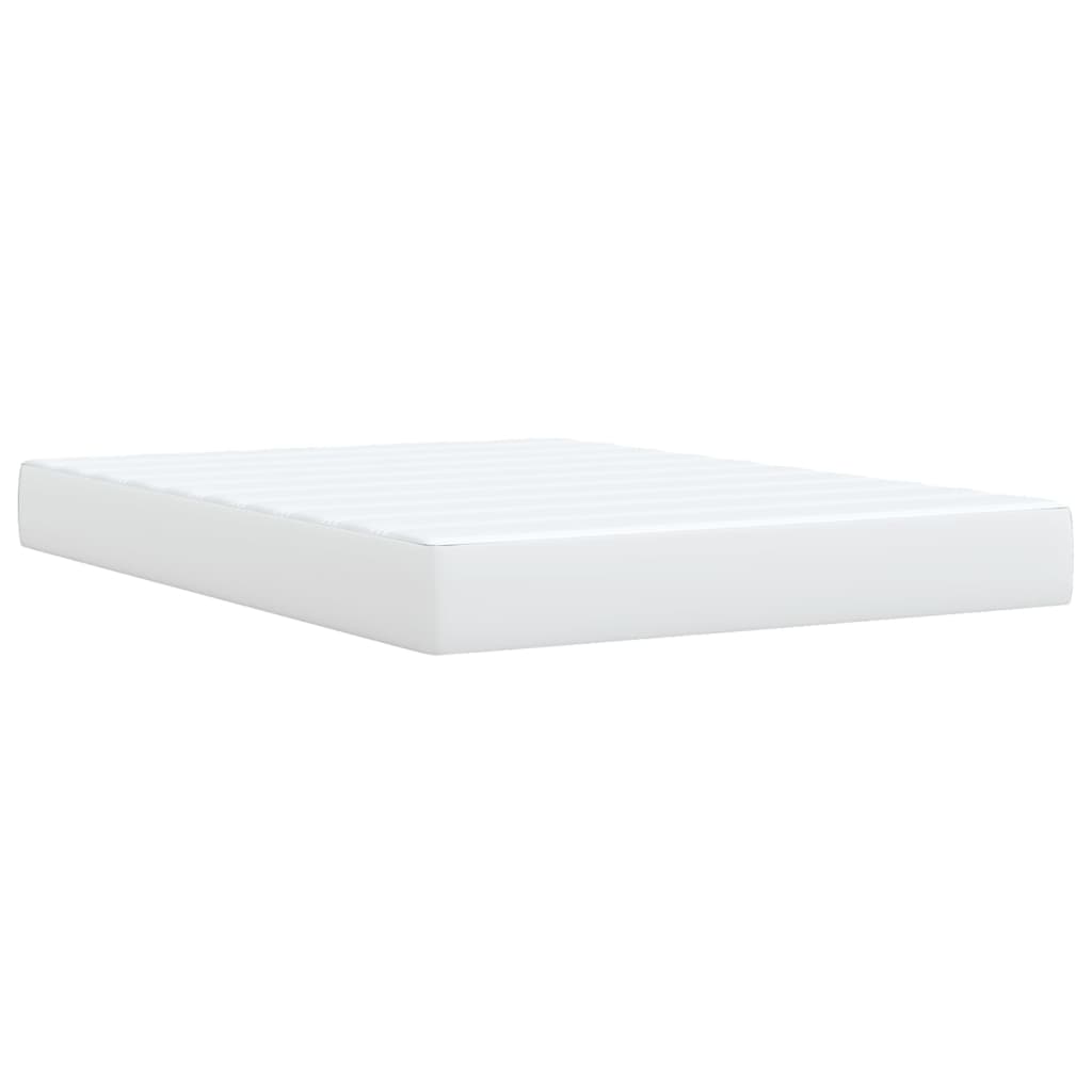 Boxspring met matras kunstleer wit 140x200 cm