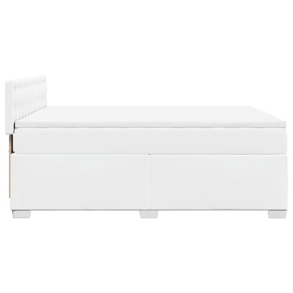 Boxspring met matras kunstleer wit 140x200 cm
