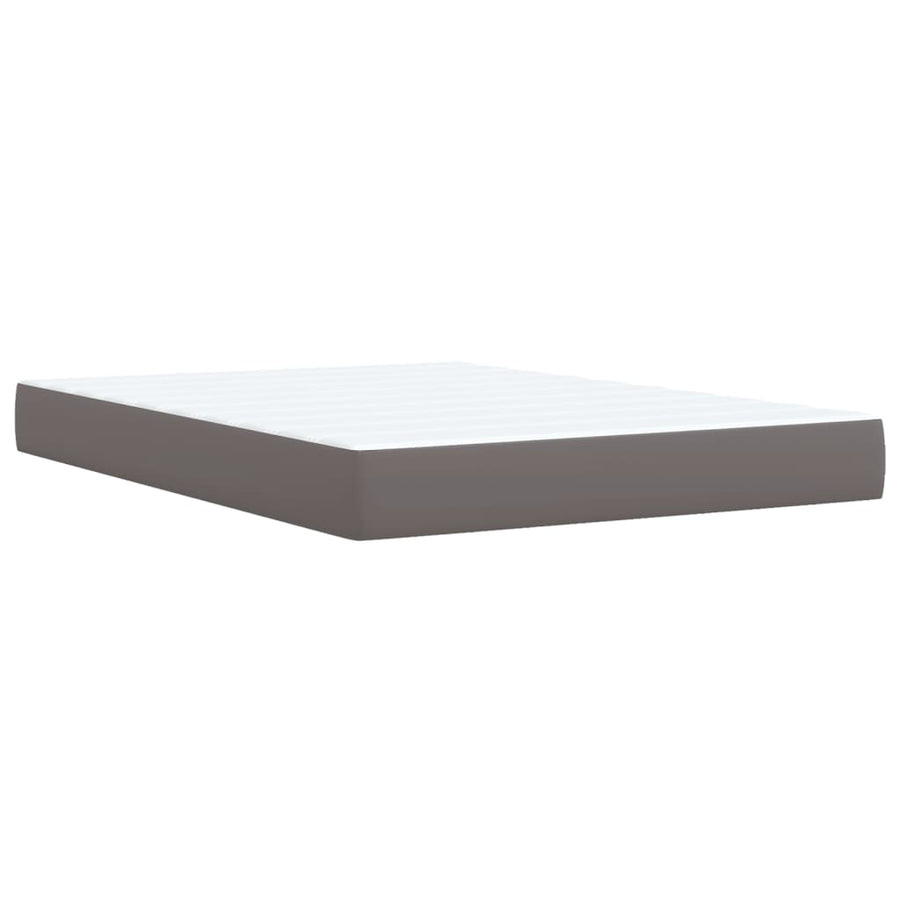 Boxspring met matras kunstleer grijs 140x200 cm