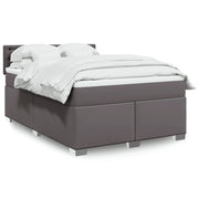 Boxspring met matras 140x200 cm grijs kunstleer