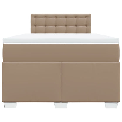 Boxspring met matras kunstleer cappuccinokleurig 140x200 cm
