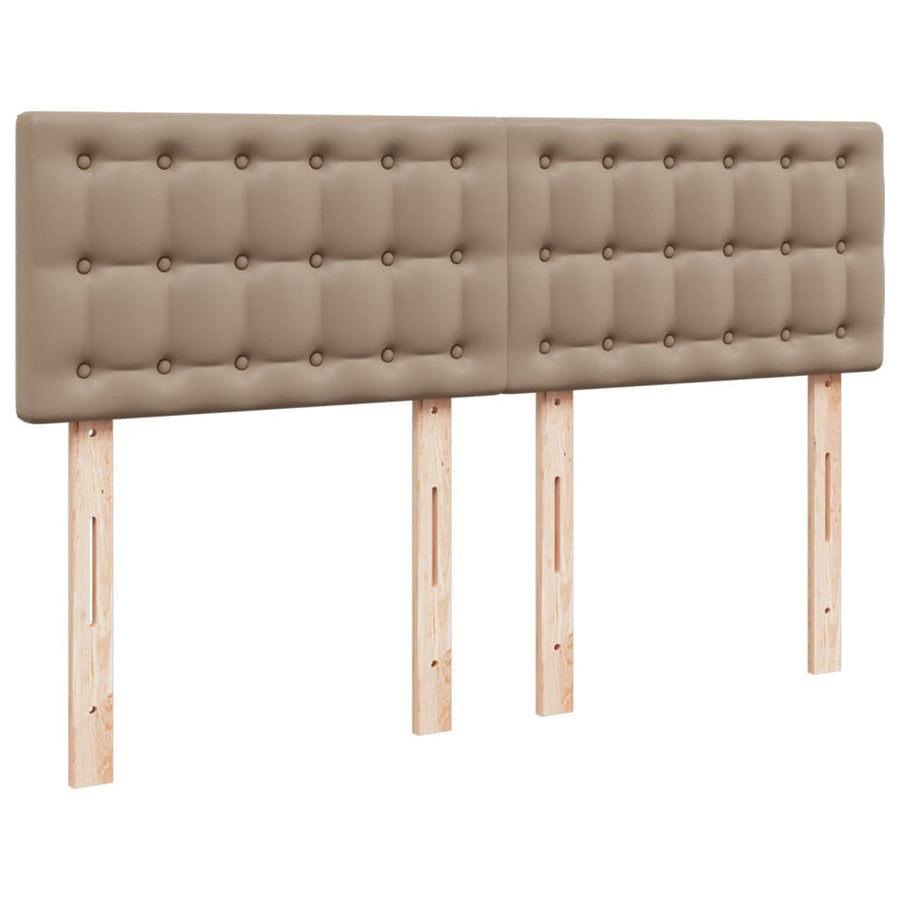 Boxspring met matras kunstleer cappuccinokleurig 140x200 cm