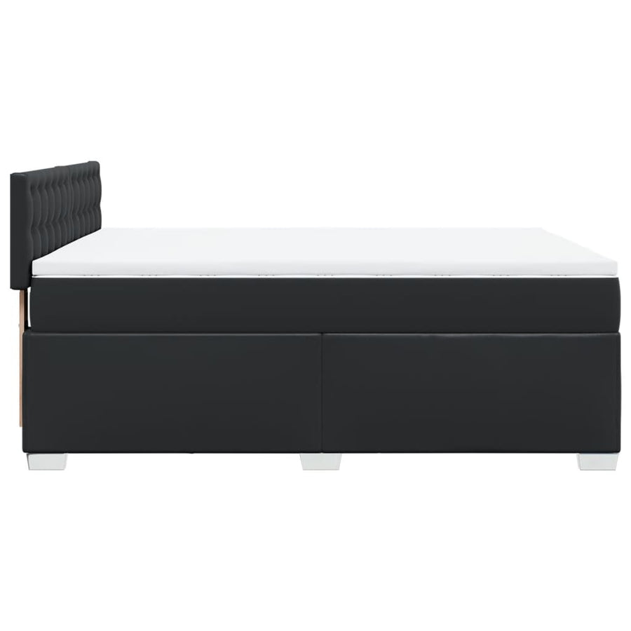 Boxspring met matras kunstleer zwart 160x200 cm