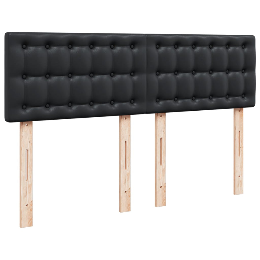 Boxspring met matras kunstleer zwart 160x200 cm
