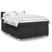 Box spring with mattress faux leather black 160x200 cm