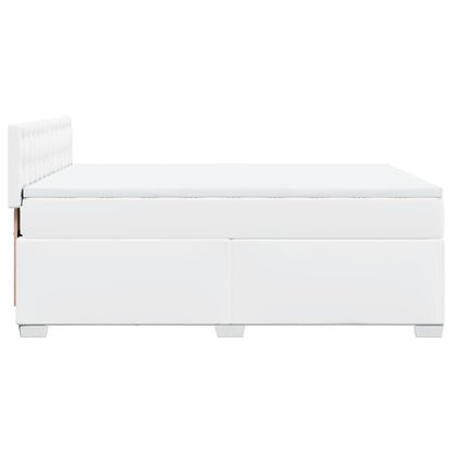 Boxspring met matras kunstleer wit 160x200 cm