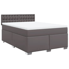 Boxspring met matras kunstleer grijs 160x200 cm