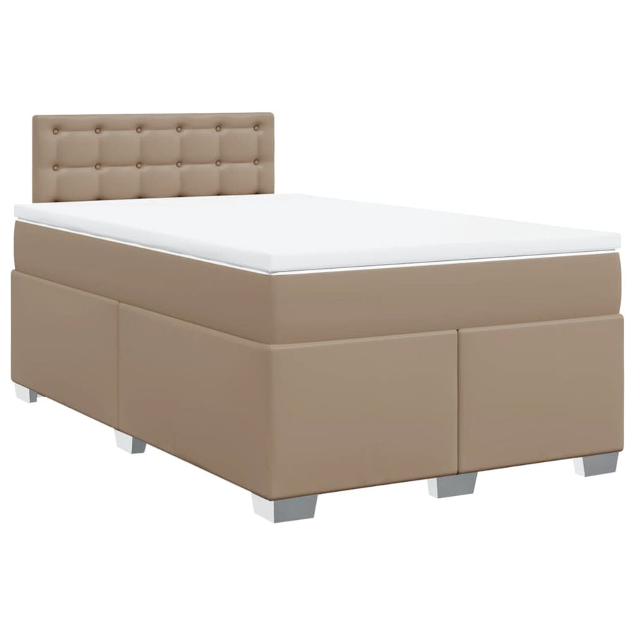 Boxspring met matras kunstleer cappuccinokleurig 160x200 cm