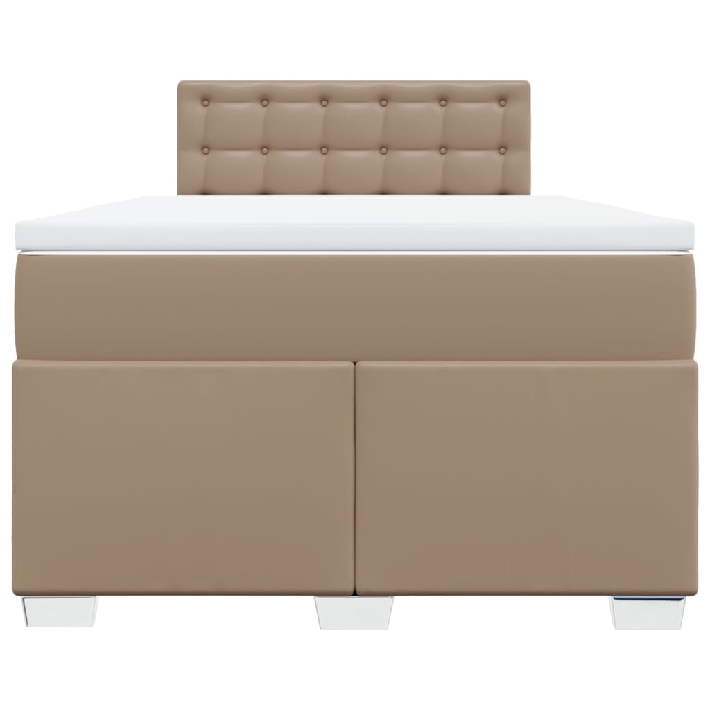 Boxspring met matras kunstleer cappuccinokleurig 160x200 cm