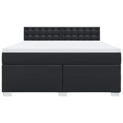Boxspring met matras kunstleer zwart 180x200 cm