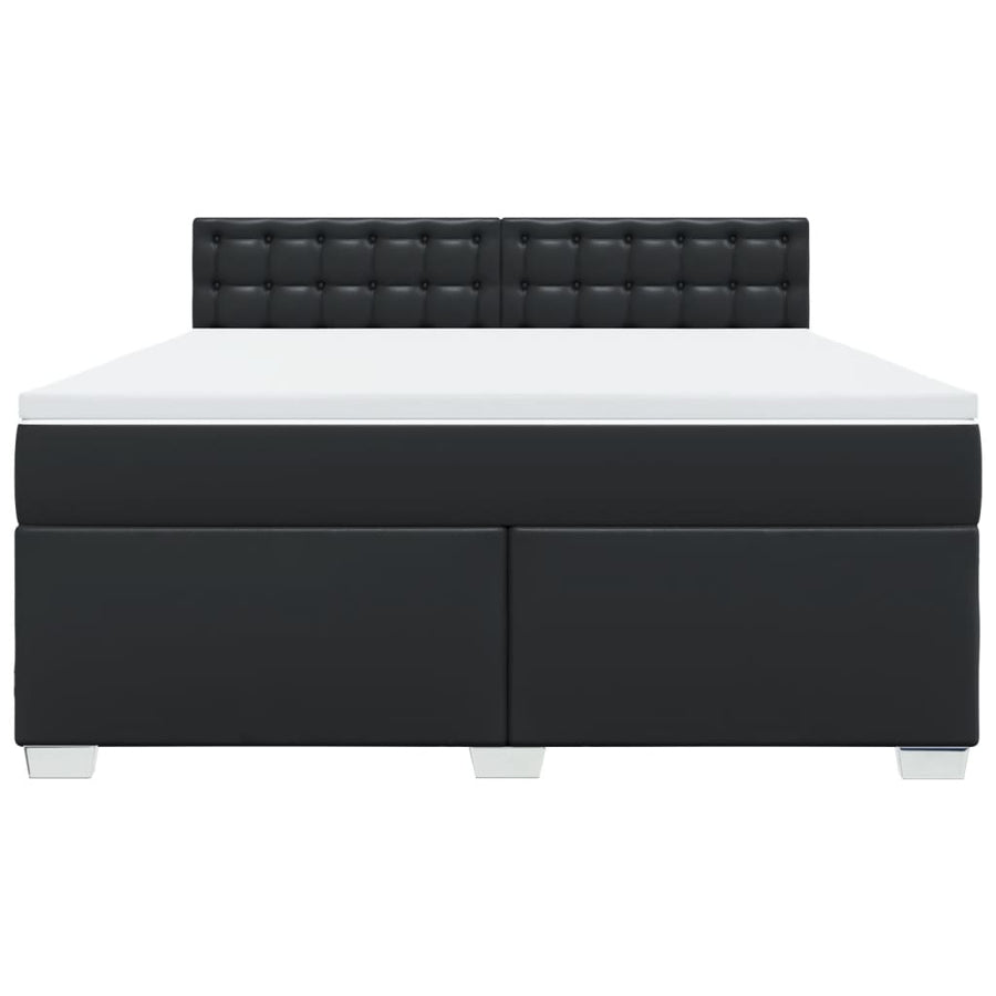 Boxspring met matras kunstleer zwart 180x200 cm
