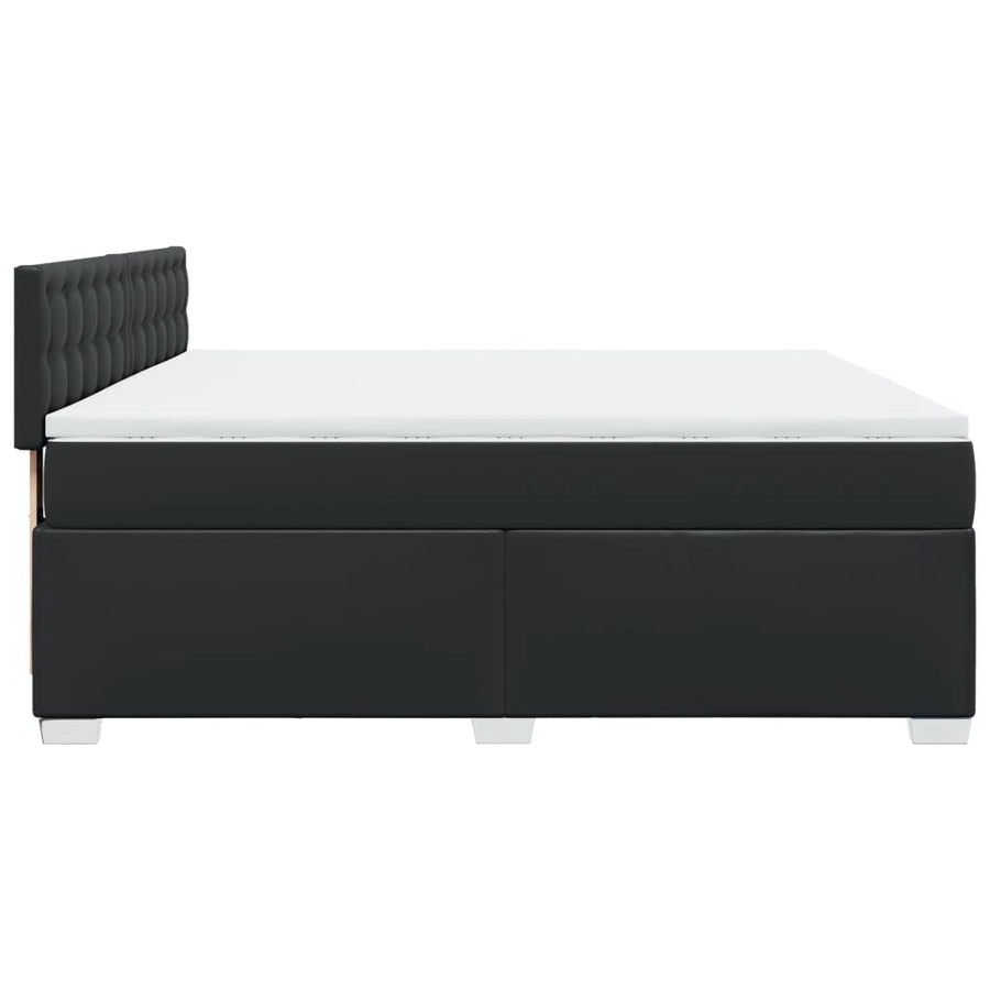 Boxspring met matras kunstleer zwart 180x200 cm