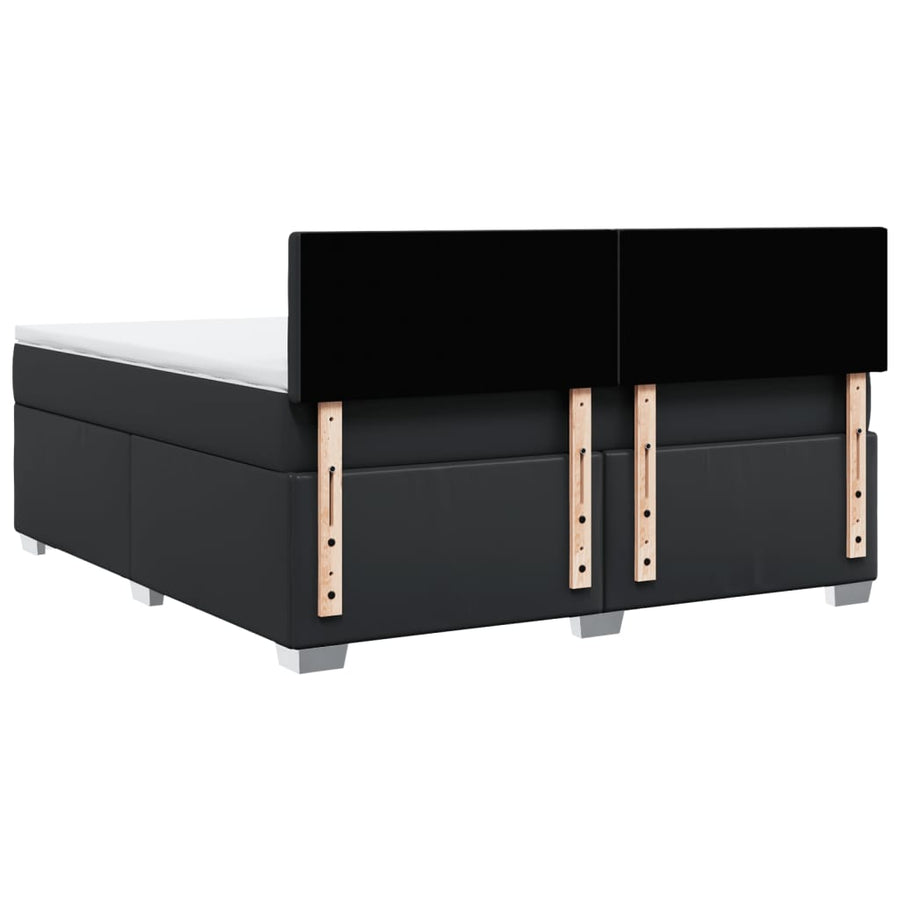Boxspring met matras kunstleer zwart 180x200 cm