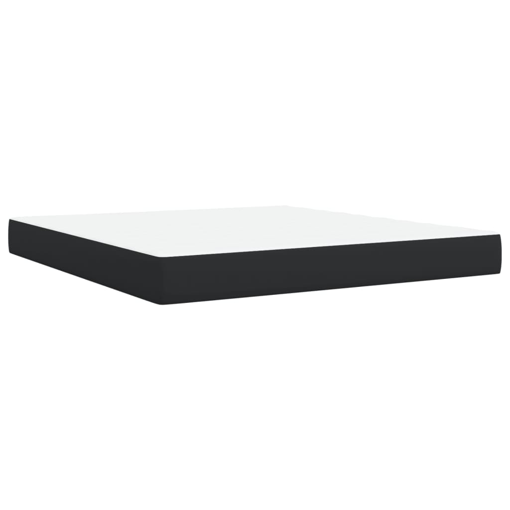 Boxspring met matras kunstleer zwart 180x200 cm