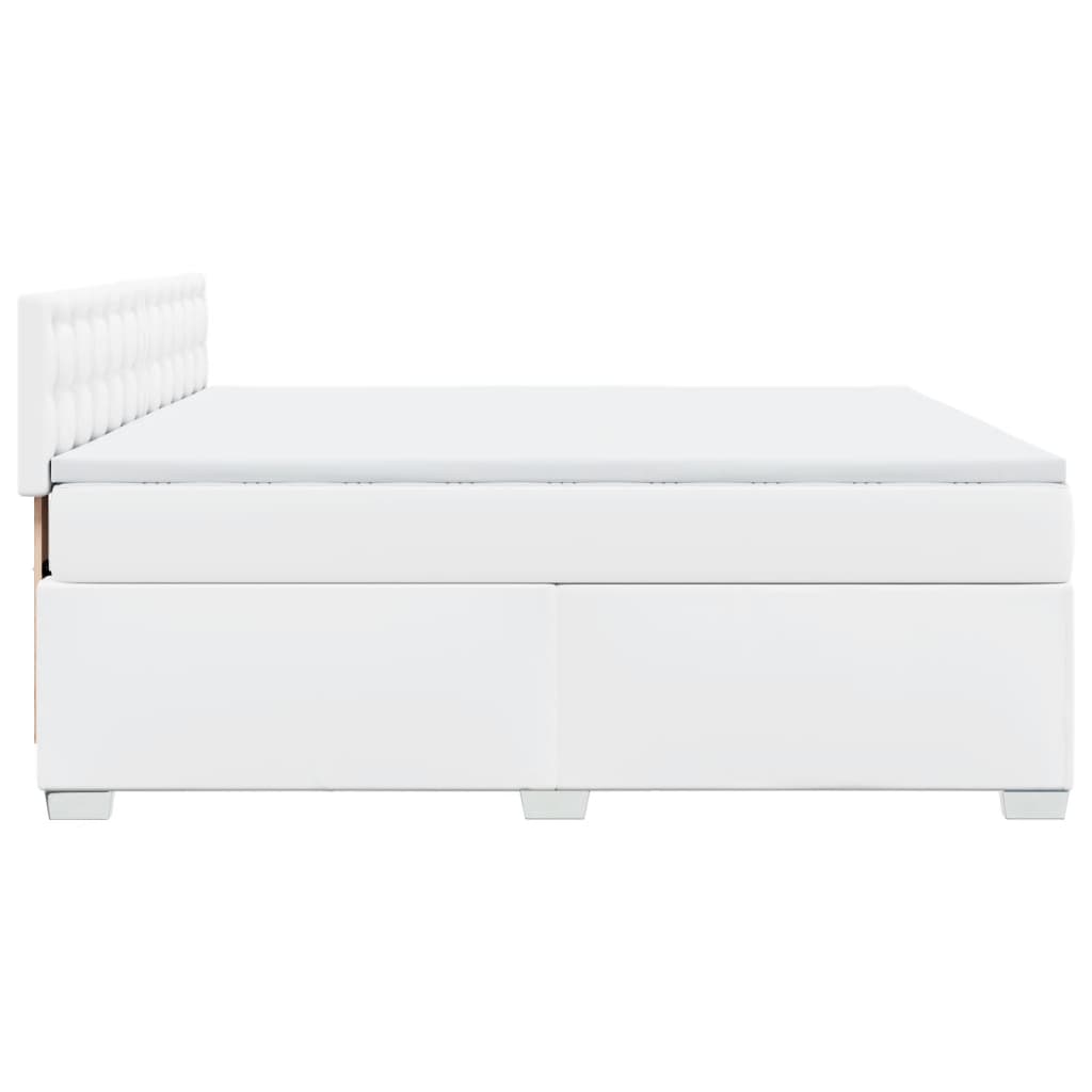 Boxspring met matras kunstleer wit 180x200 cm