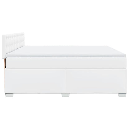 Boxspring met matras kunstleer wit 180x200 cm