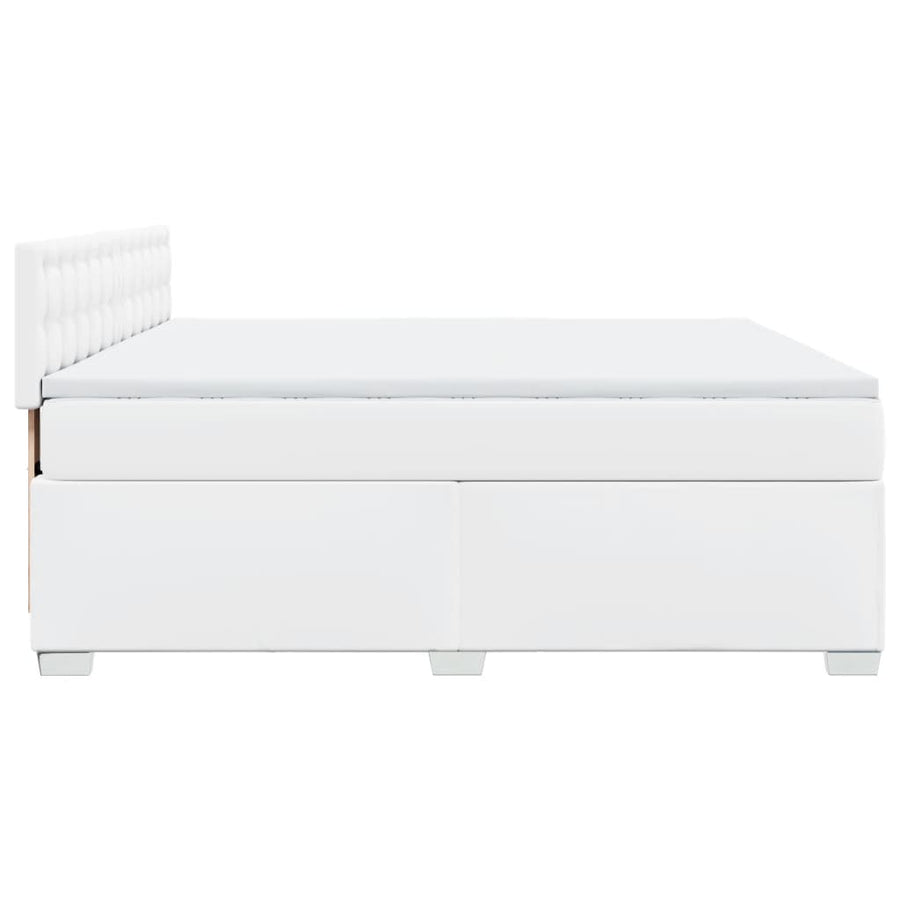 Boxspring met matras kunstleer wit 180x200 cm