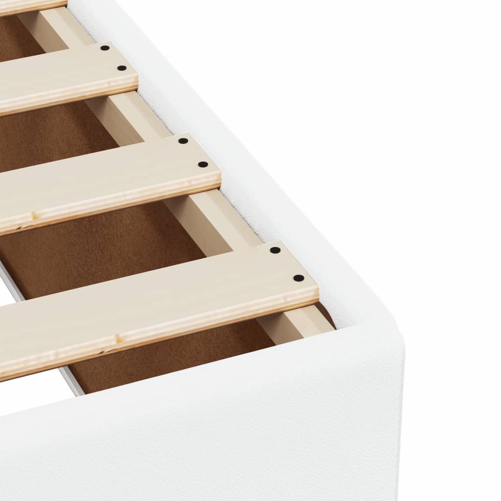 Boxspring met matras kunstleer wit 180x200 cm