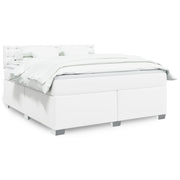 Box spring with mattress faux leather white 180x200 cm