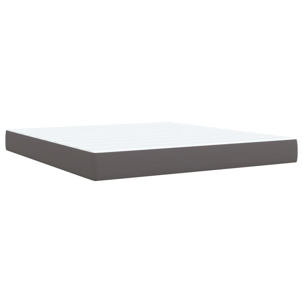 Boxspring met matras kunstleer grijs 180x200 cm