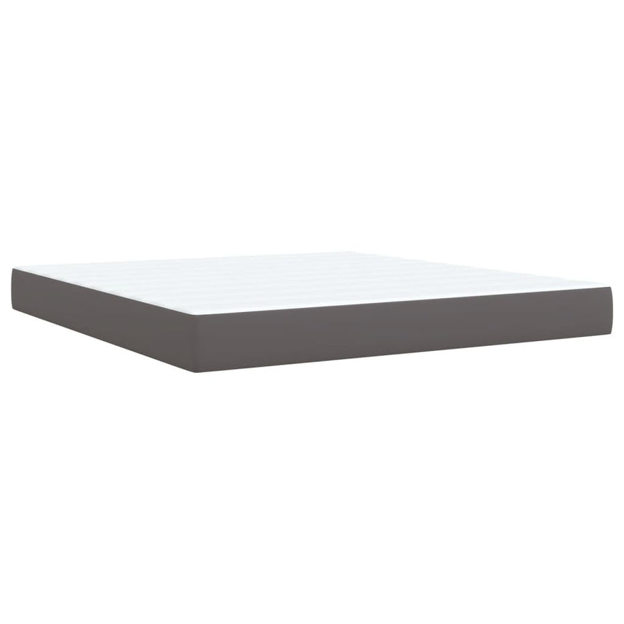 Boxspring met matras kunstleer grijs 180x200 cm