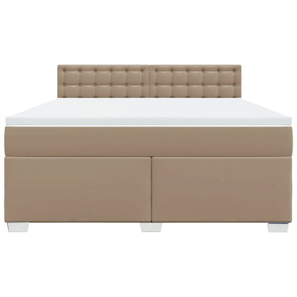 Boxspring met matras kunstleer cappuccinokleurig 180x200 cm
