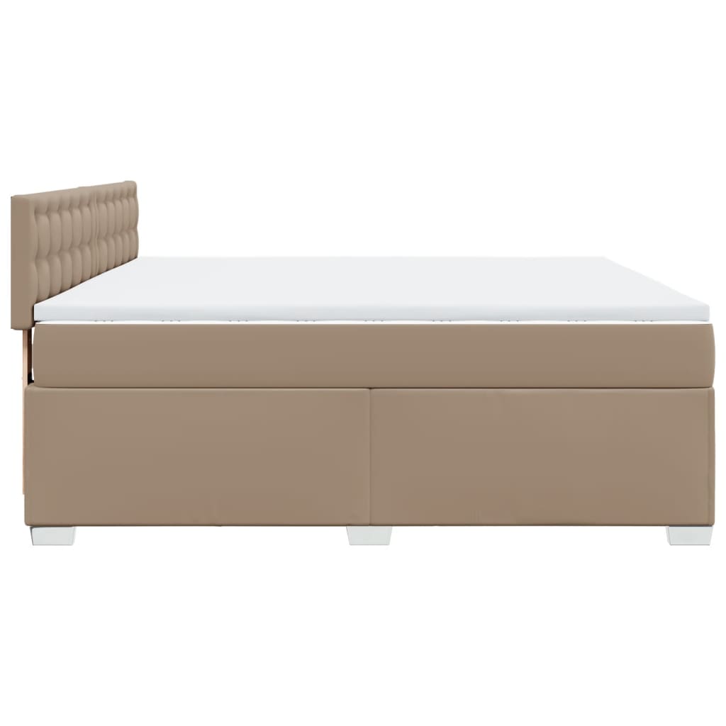Boxspring met matras kunstleer cappuccinokleurig 180x200 cm