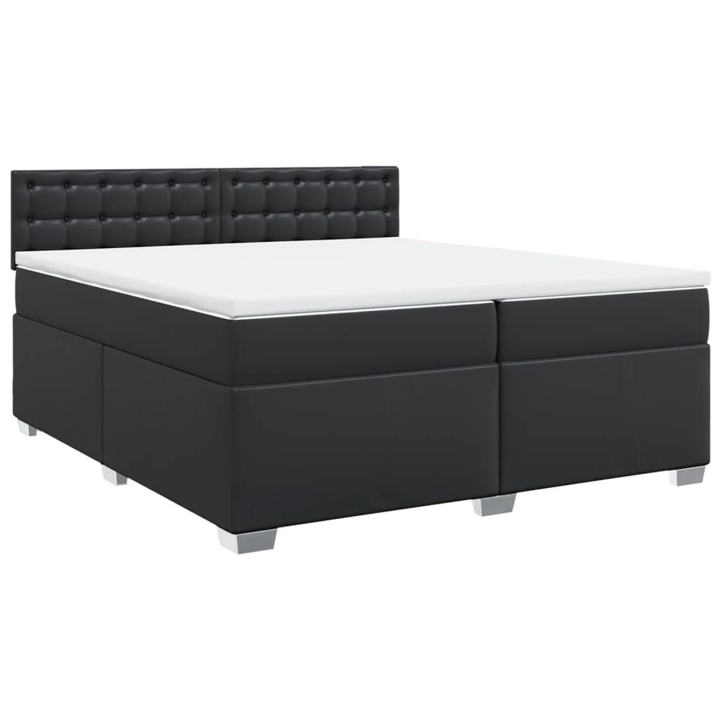 Boxspring met matras kunstleer zwart 200x200 cm