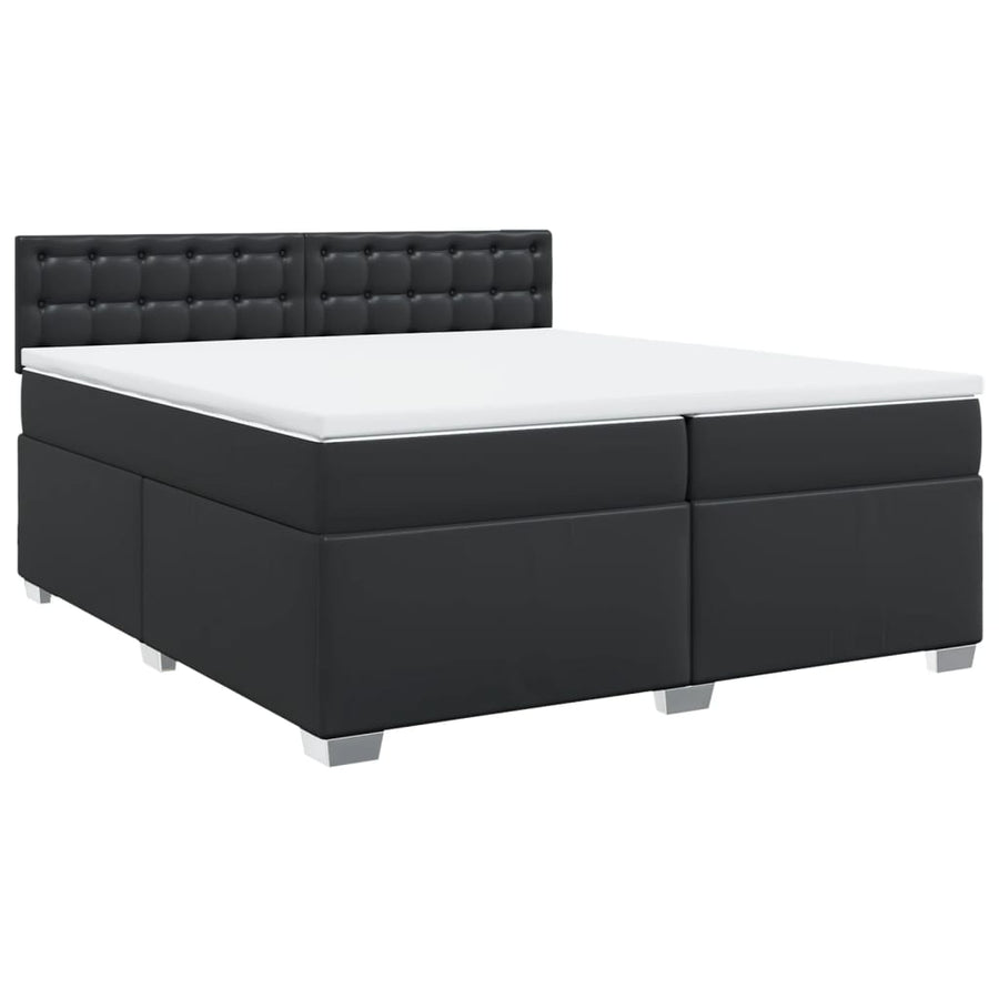 Boxspring met matras kunstleer zwart 200x200 cm