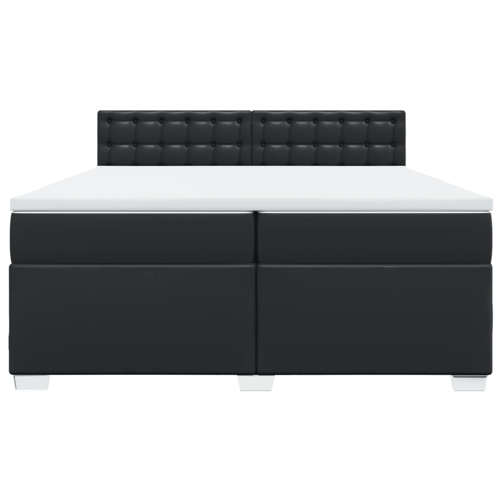 Boxspring met matras kunstleer zwart 200x200 cm